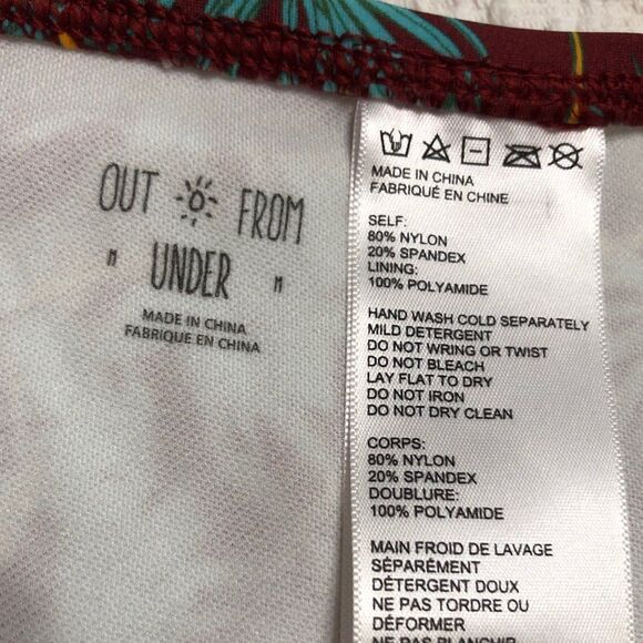 Bikini Bottom Size Medium Out From Under Maroon and Turquoise - Picture 5 of 5